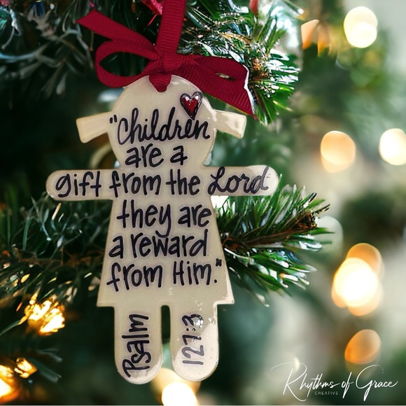 Handmade Girl Christmas Ornament: Psalm 123:7 - A Cherished Keepsake! - Picture 1 of 10
